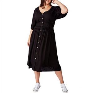 Cotton On Curve Chloe Woven Puff Sleeve Midi Dress